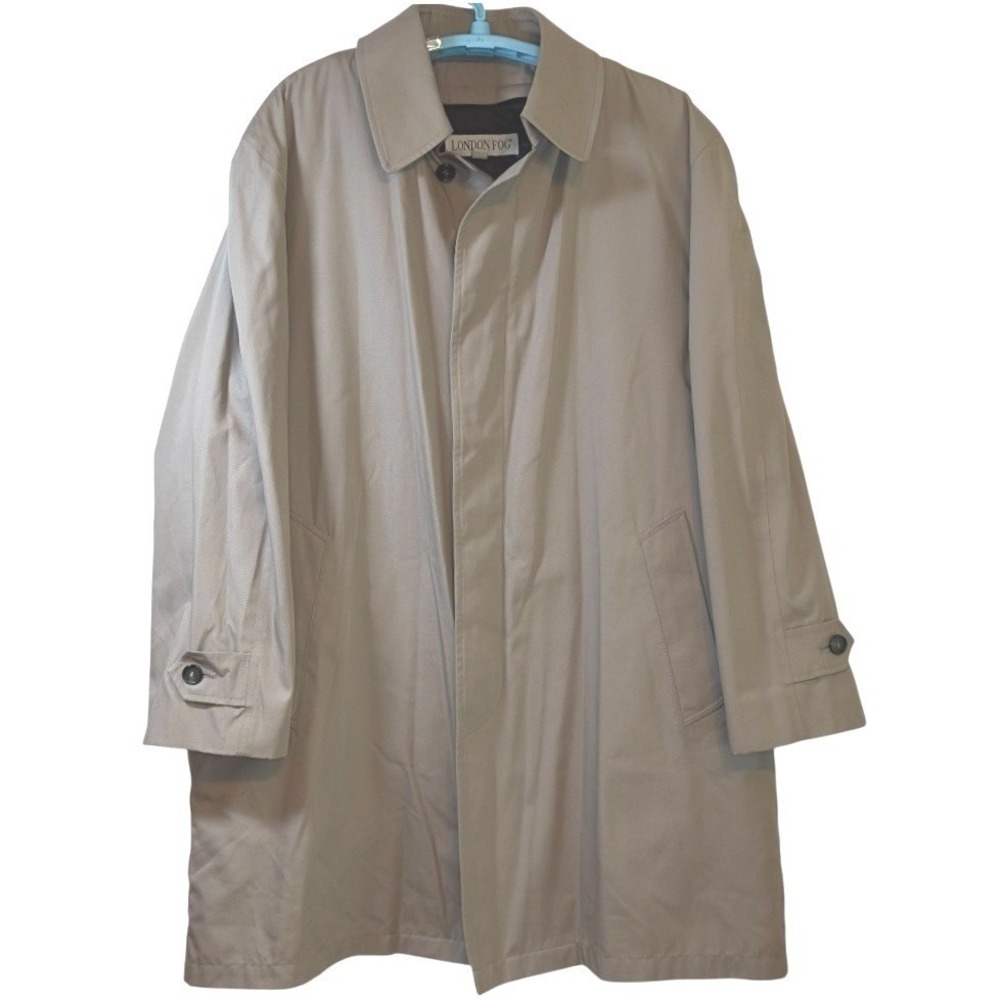London Fog Trench Coat Men Tan Heritage Transitional Commuter Removable Lining L